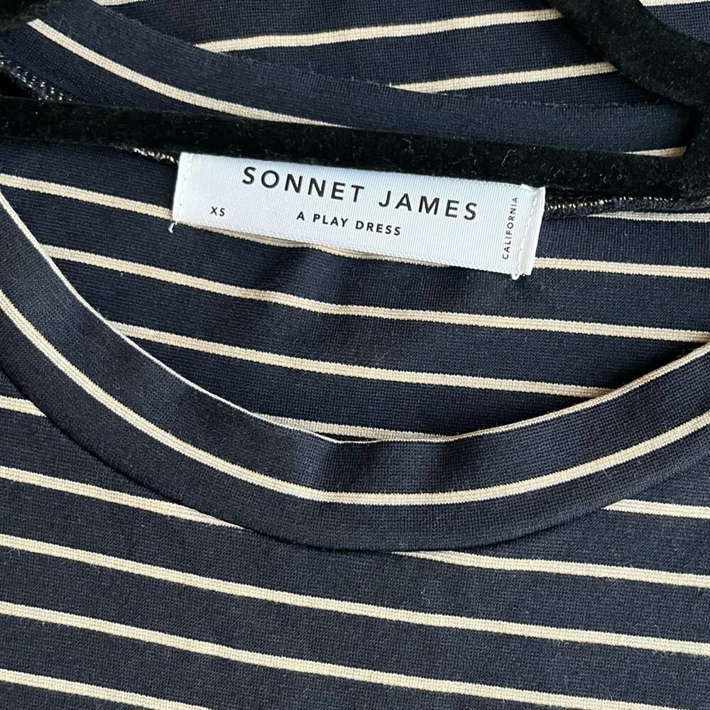 Sonnet James Play Stripe Midi Dress Navy White - Picture 5 of 7